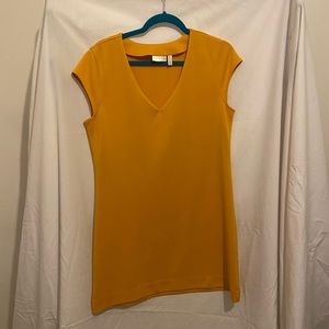 Leith Orange V-Cut Neckline Dress